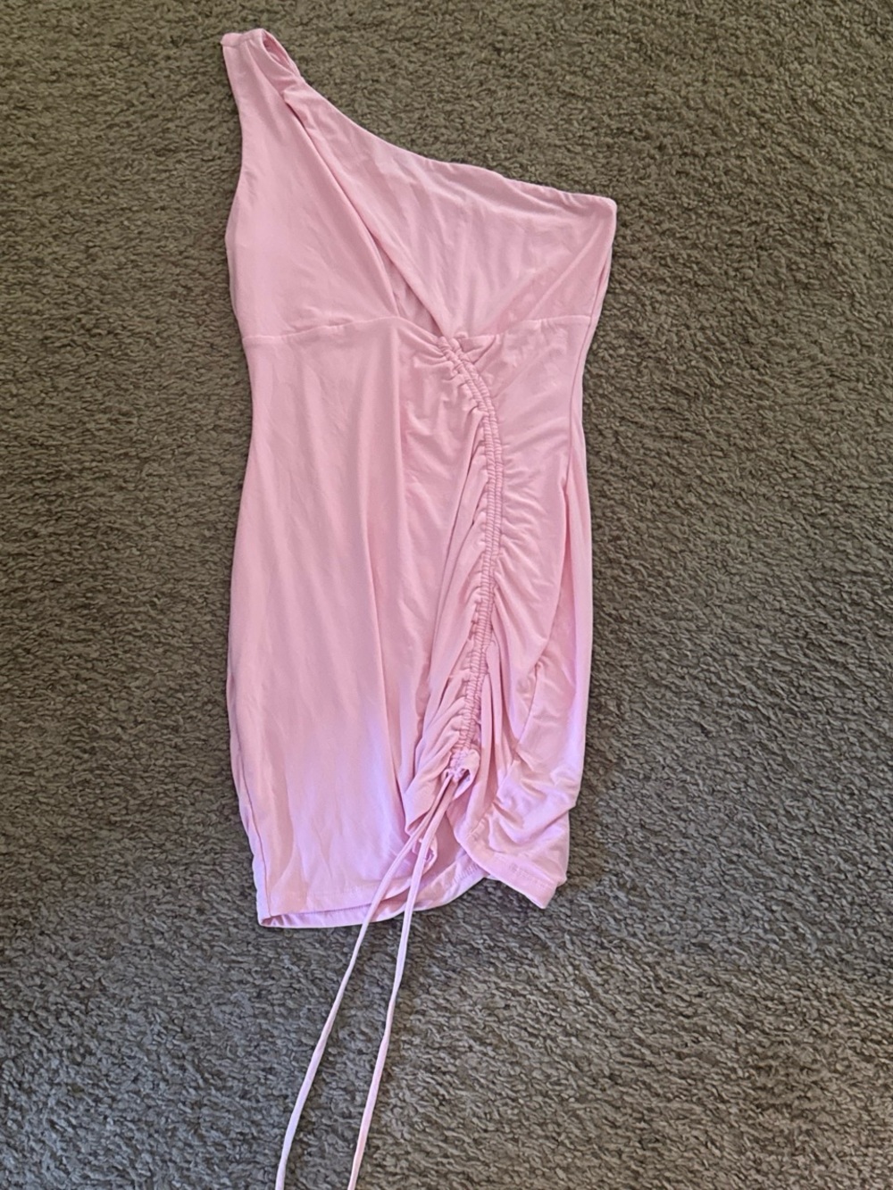 Pitaya Light Pink One-Shoulder Ruched Mini Dress